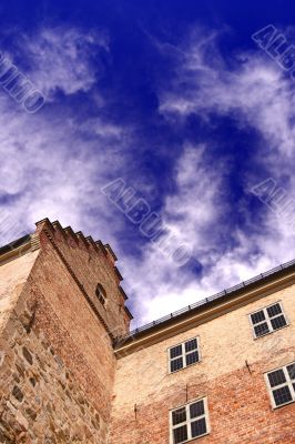 castle and dramatic sky