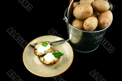 Potatoes on black Potatoes on black