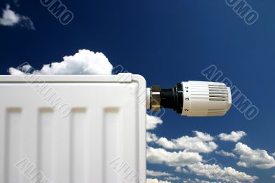 Radiator on a blue sky