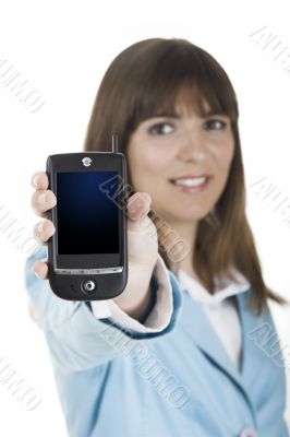 Businesswoman with a Pda Businesswoman with a Pda