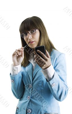 Businesswoman with a Pda
