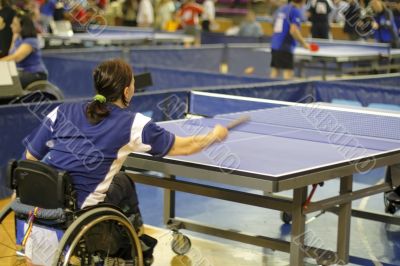 Female ping pong player