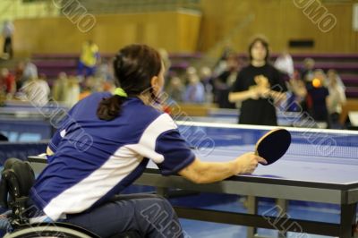  Female ping pong player