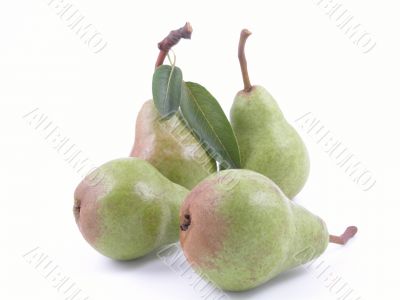 four green pears