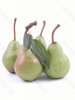 four green pears