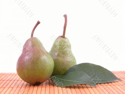 two green pears