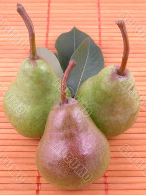 three green pears