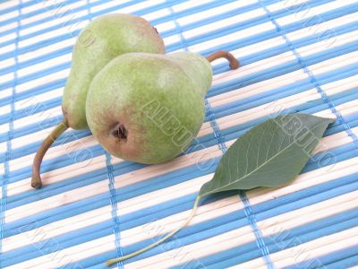 two green pears