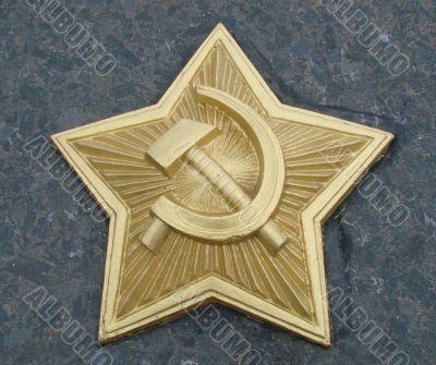 Golden USSR Star with Sickle and Hammer