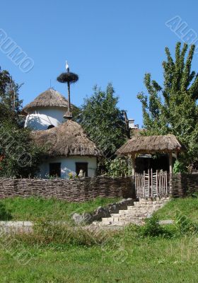 Peaceful Ancient Ukrainian Village Yard
