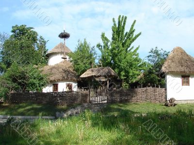 Peaceful Ancient Ukrainian Village Yard