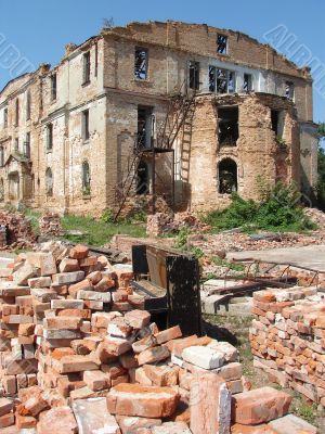 The Old Broken Piano Among Ruins