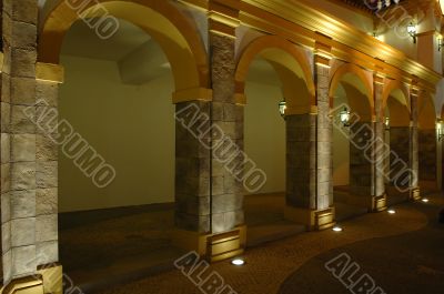 The antique architecture with arches