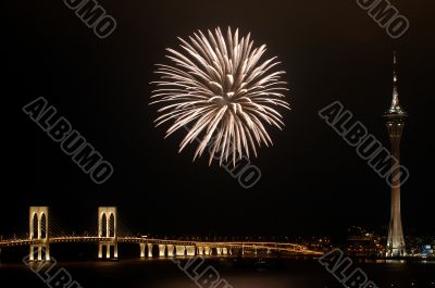 Celebration of New Year with fireworks