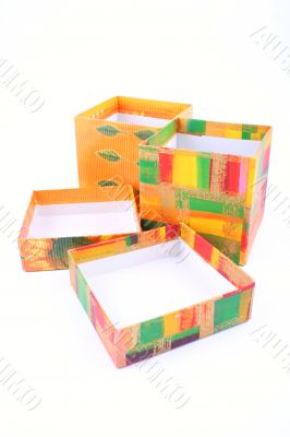 two open boxes isolated two open boxes isolated