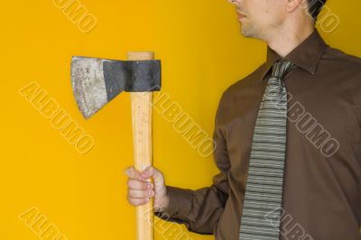 Bussinessman with a axe