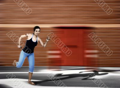 Woman wood running