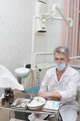 Dentist on a workplace