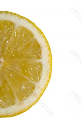 half lemon on white
