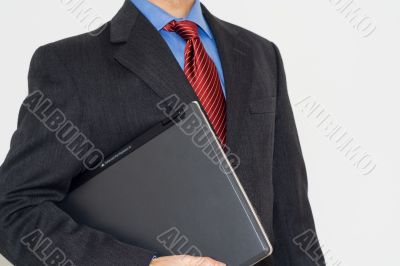 Business man with a laptop