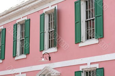 Pink with Green Shutters