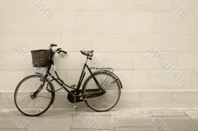 classic bycicle against a wall