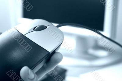 modern technology - mouse and monitor