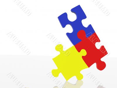 balancing puzzle pieces - primary colours