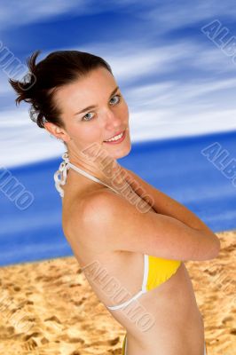beautiful woman in bikini at the beach
