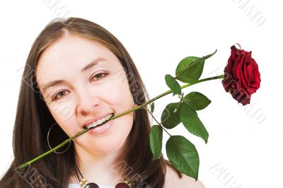 beautiful girl with rose