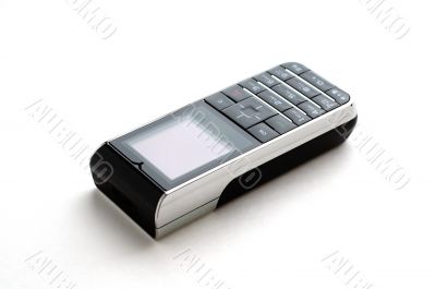 Modern mobile phone with white background