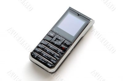 Modern mobile phone with white background
