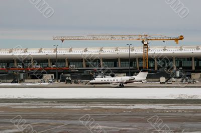 Private Jet and Crane