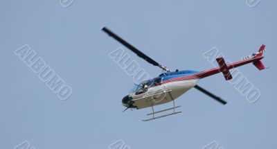 Red White and Blue Helicopter
