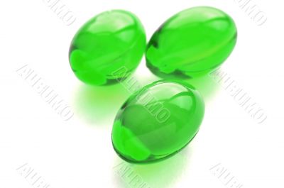 Abstract pills in green color