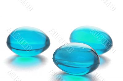 Abstract pills in cyan color