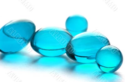 Abstract pills in cyan color