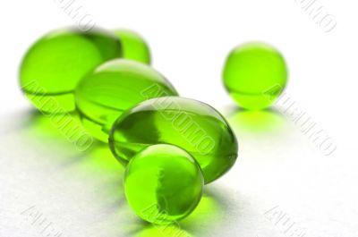 Abstract pills in green color