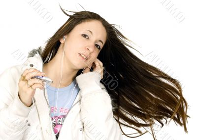 enjoying her music