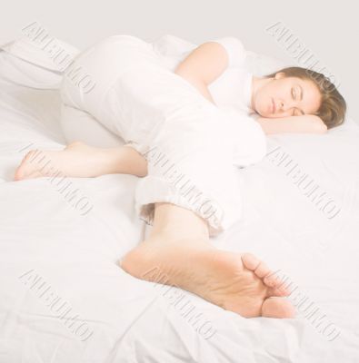 beautiful sleeping girl - soft focus