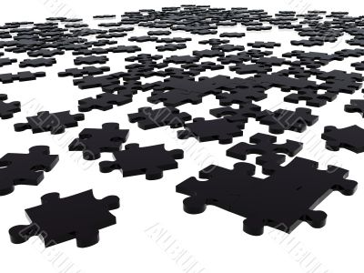 black puzzle pieces