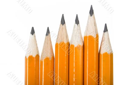 black pencils over white