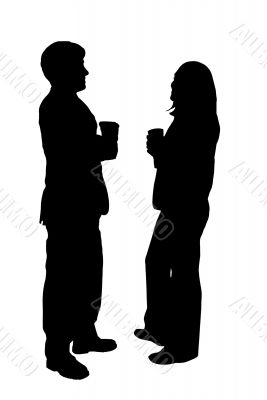 business couple silhouette