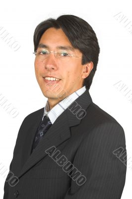 business man on a suit wearing glasses