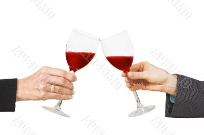 business celebration - red wine cheers