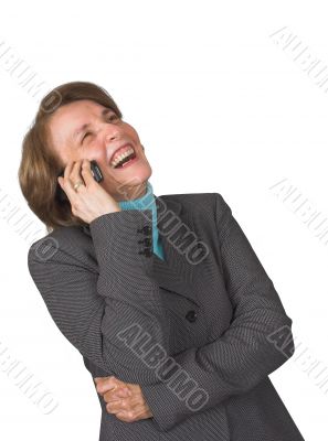 business woman laughing on her cellphone
