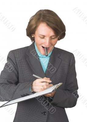 business woman taking notes