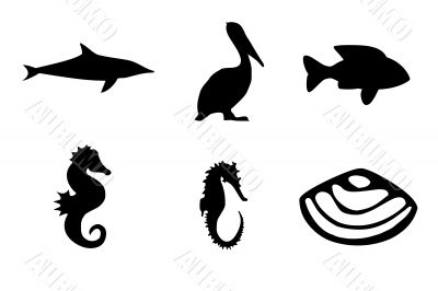 sea animals icons