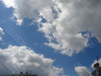 Cloudy sky wide angle panoramic view