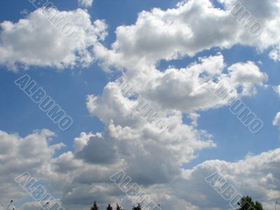 Cloudy sky wide angle panoramic view